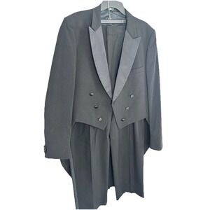 After Six Men's 50L /40x32 Tux Tuxedo 2Pc Formal Wedding Prom Satin Accents